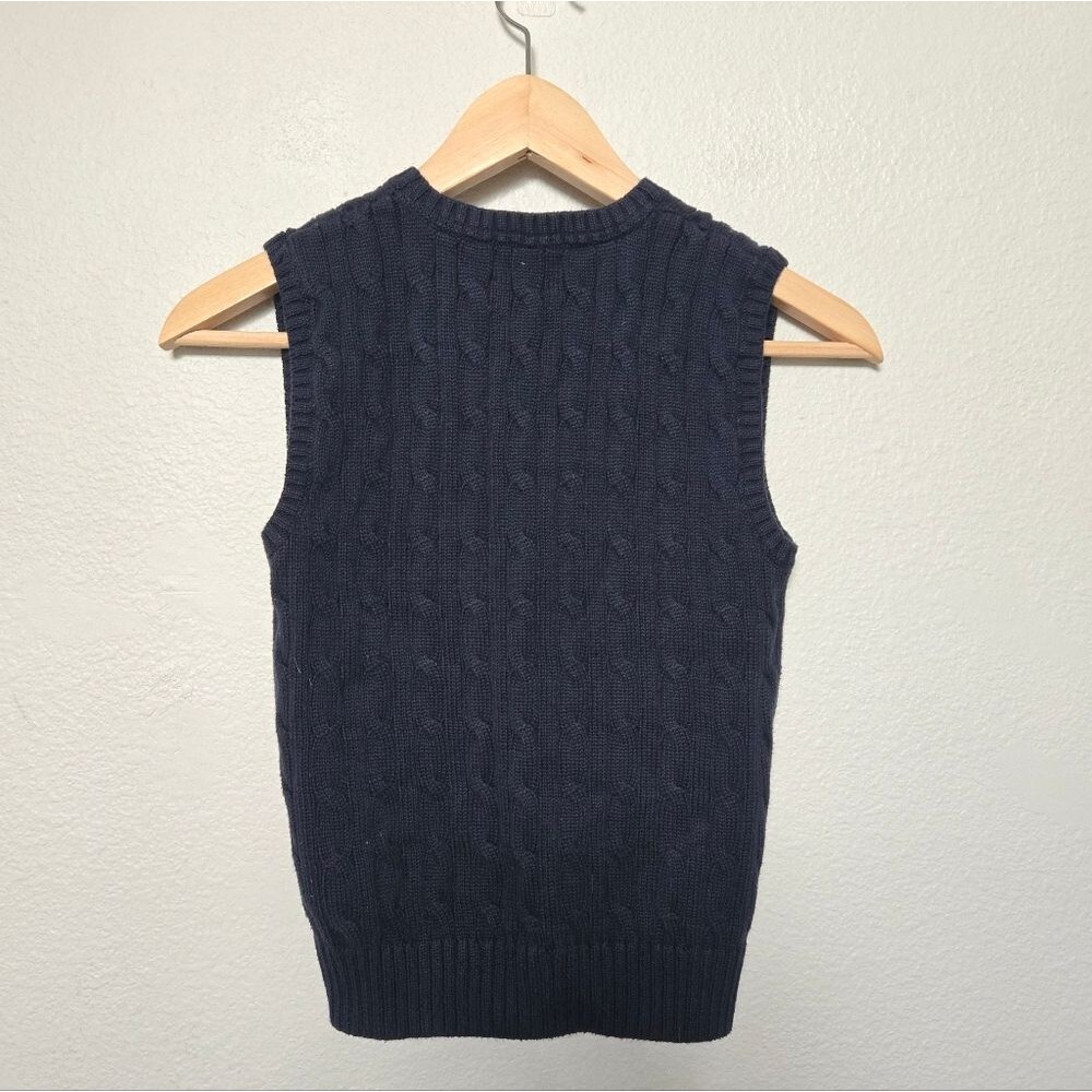 Polo Ralph Lauren Cable Knit Sweater Vest Blue boys size 6 Classic Preppy - Picture 2 of 12